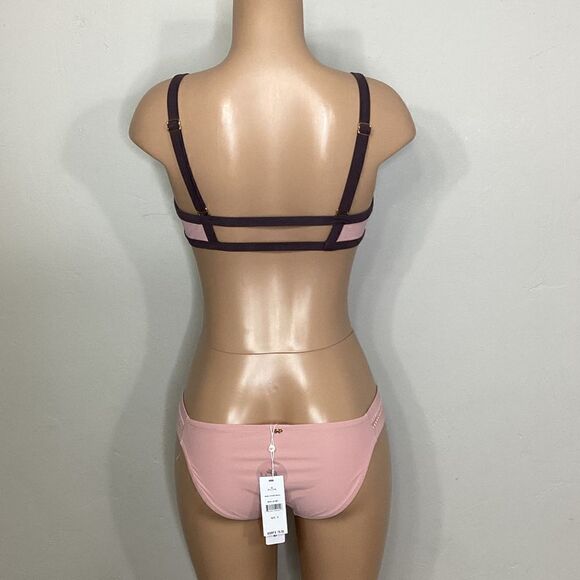 New. Pilyq blush/pink, brown, mint bikini. D-cup top/ S-bottom. Normally $168 - Picture 4 of 7